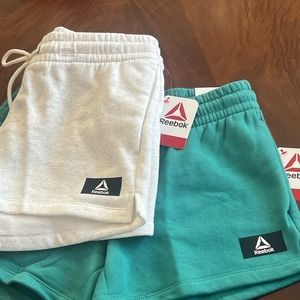 Reebok Green and Gray Shorts Soft Fabric Elastic Waistband Size XS NWT
